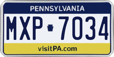 PA license plate MXP7034