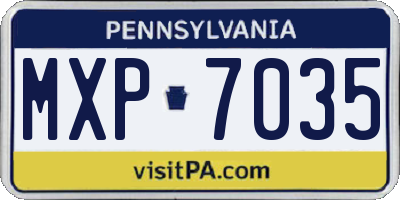 PA license plate MXP7035