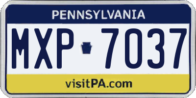 PA license plate MXP7037