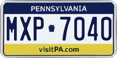 PA license plate MXP7040