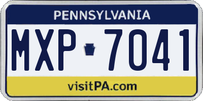 PA license plate MXP7041