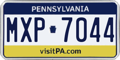 PA license plate MXP7044