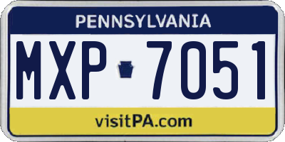 PA license plate MXP7051