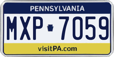 PA license plate MXP7059