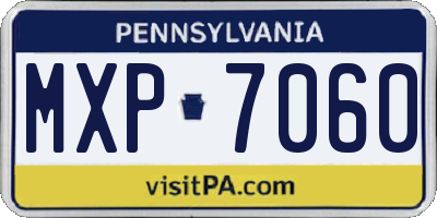 PA license plate MXP7060