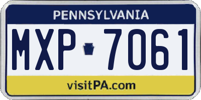 PA license plate MXP7061