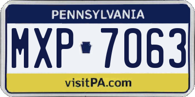 PA license plate MXP7063