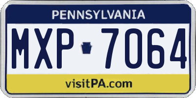 PA license plate MXP7064