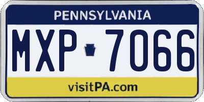 PA license plate MXP7066