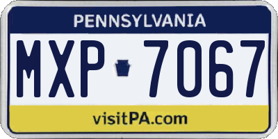 PA license plate MXP7067