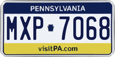 PA license plate MXP7068