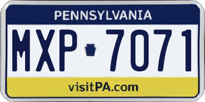 PA license plate MXP7071