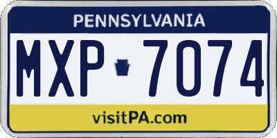 PA license plate MXP7074