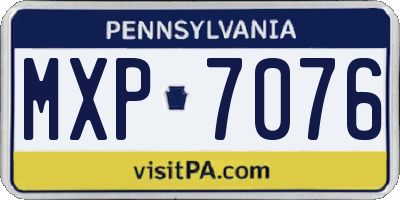 PA license plate MXP7076