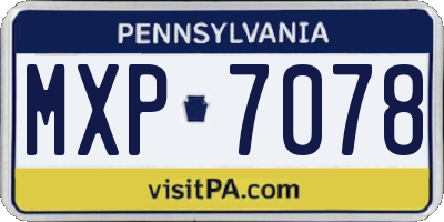 PA license plate MXP7078