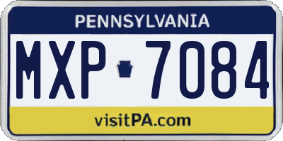 PA license plate MXP7084