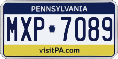 PA license plate MXP7089