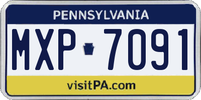 PA license plate MXP7091