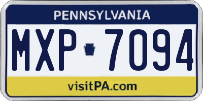 PA license plate MXP7094