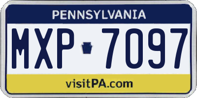 PA license plate MXP7097