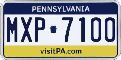 PA license plate MXP7100