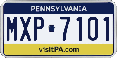 PA license plate MXP7101