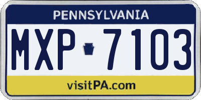 PA license plate MXP7103
