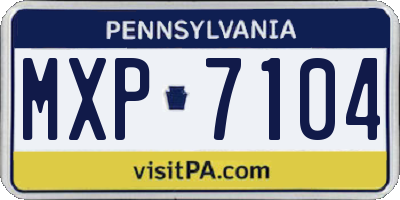 PA license plate MXP7104