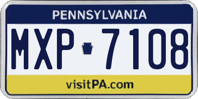 PA license plate MXP7108