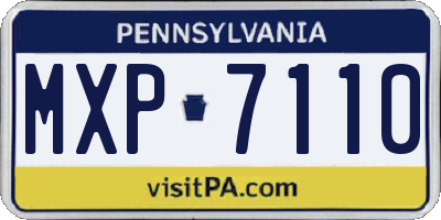 PA license plate MXP7110