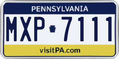 PA license plate MXP7111