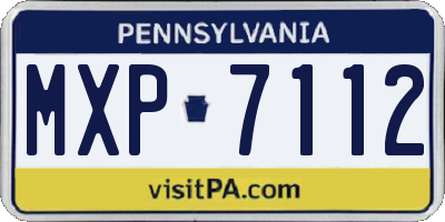 PA license plate MXP7112