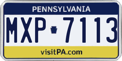 PA license plate MXP7113