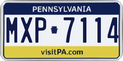PA license plate MXP7114