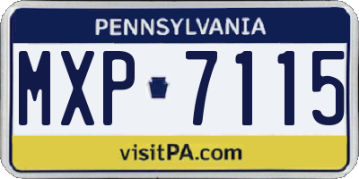 PA license plate MXP7115