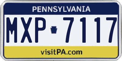 PA license plate MXP7117