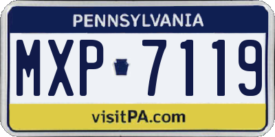 PA license plate MXP7119