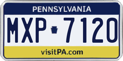 PA license plate MXP7120
