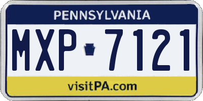 PA license plate MXP7121