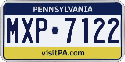 PA license plate MXP7122