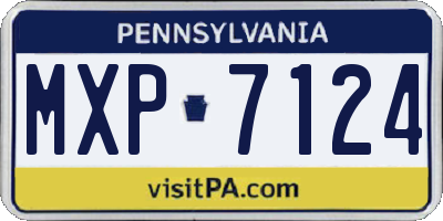 PA license plate MXP7124