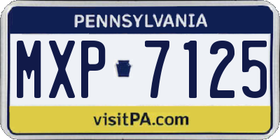 PA license plate MXP7125