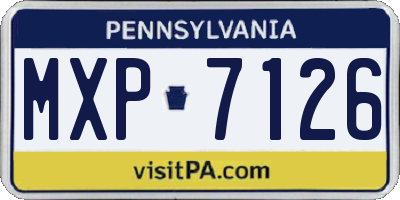 PA license plate MXP7126