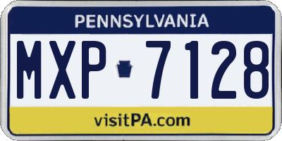 PA license plate MXP7128