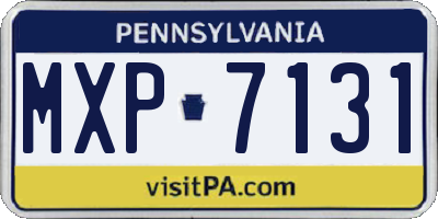 PA license plate MXP7131