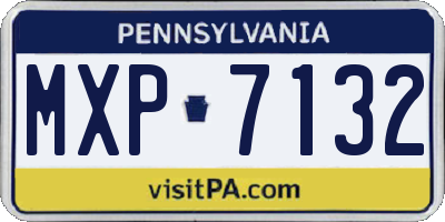 PA license plate MXP7132