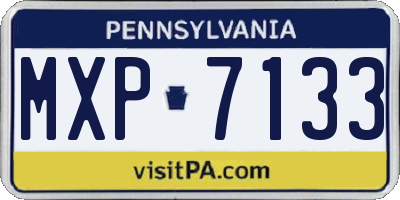 PA license plate MXP7133