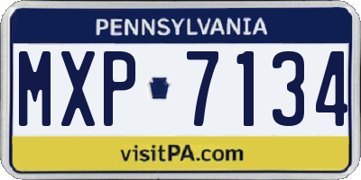 PA license plate MXP7134