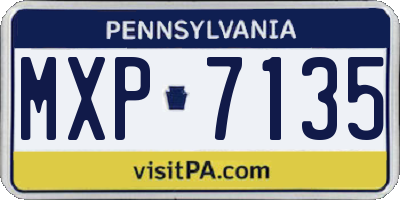 PA license plate MXP7135