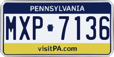 PA license plate MXP7136